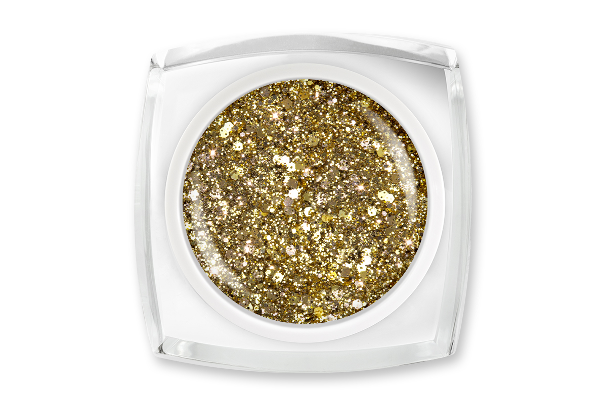 Jolifin LAVENI Farbgel - gold Glitter 5ml