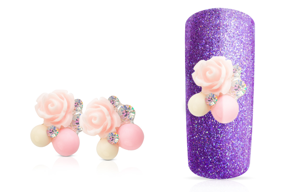 Jolifin Overlay Beads with Rose 