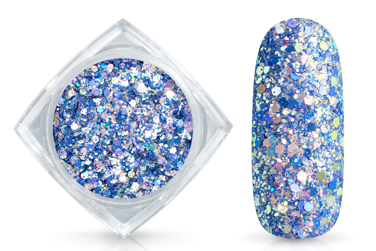 Jolifin LAVENI Sparkle Glitter - hologramm blue