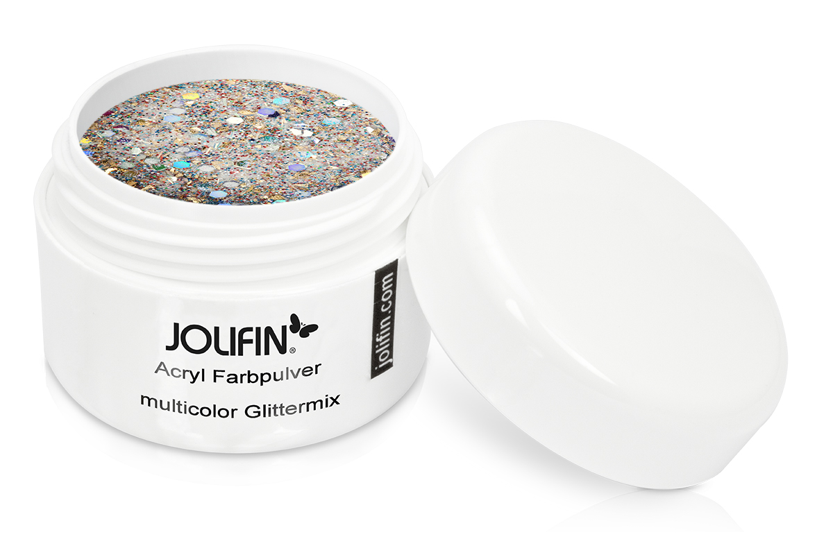 Jolifin Acryl Farbpulver - Multicolor Glittermix 5g