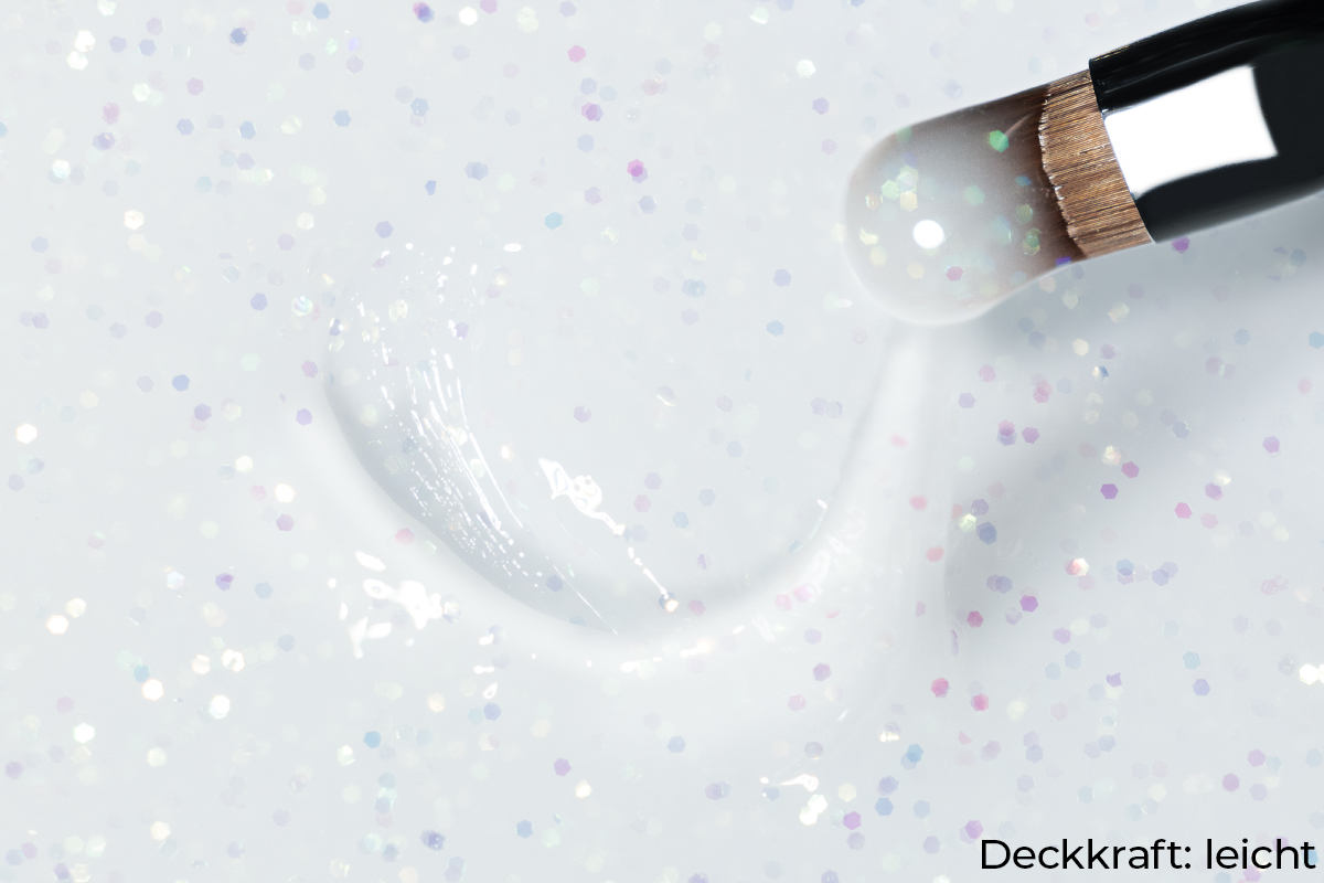 Jolifin LAVENI PRO - fibreglass gel milky white glitter 15ml