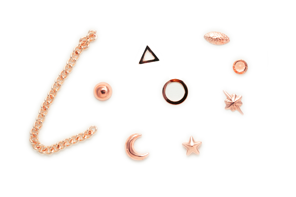 Jolifin LAVENI Luxury Nail-Art Mix - rosé-gold pearls