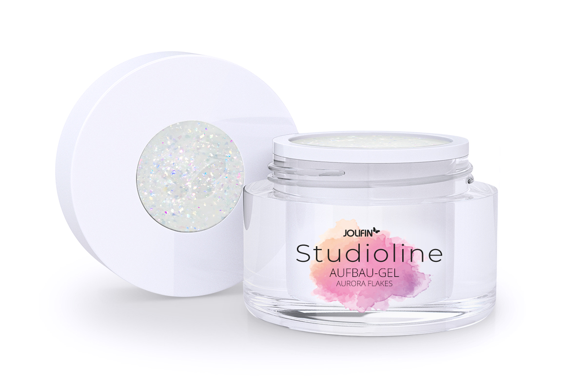 Jolifin Studioline - Aufbau-Gel aurora flakes 15ml