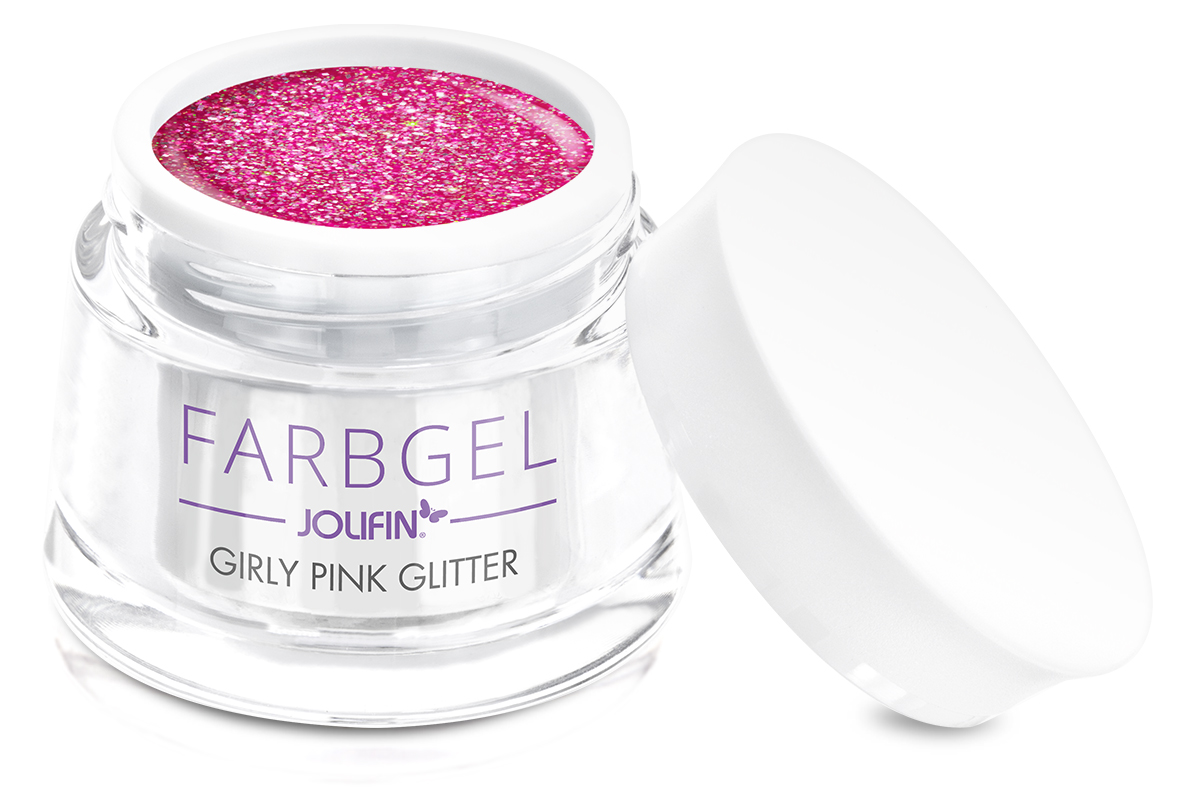 Jolifin Farbgel girly pink Glitter 5ml