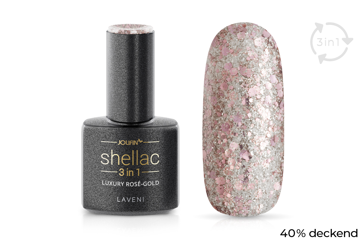 Jolifin LAVENI 3in1 Shellac - luxury rosé-gold 10ml