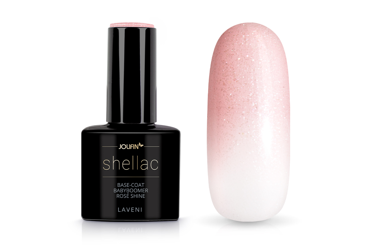 Jolifin LAVENI Shellac - Base-Coat Babyboomer rosé shine 10ml