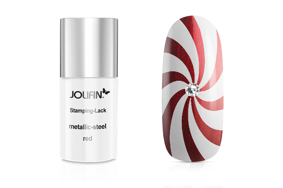 Jolifin Stamping-Lack - metallic-steel red 11ml