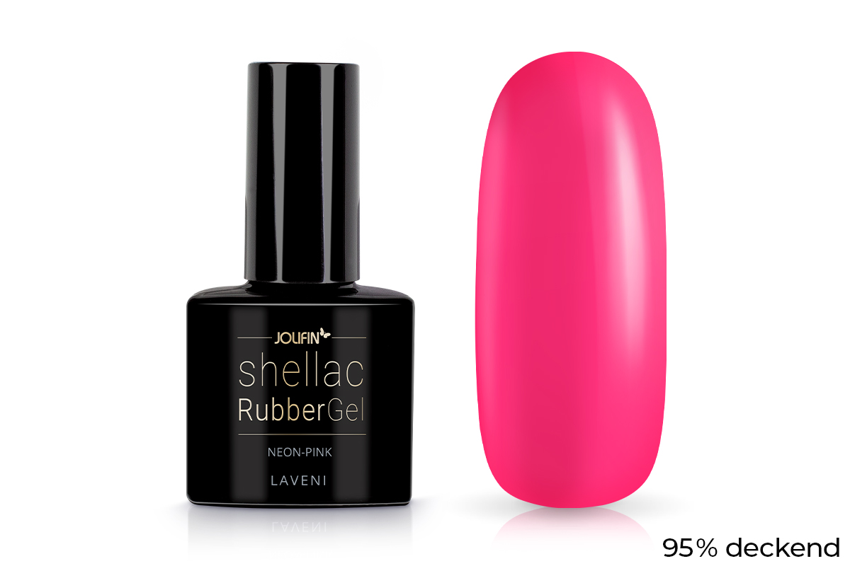 Jolifin LAVENI Shellac RubberBase - neon-pink 10ml