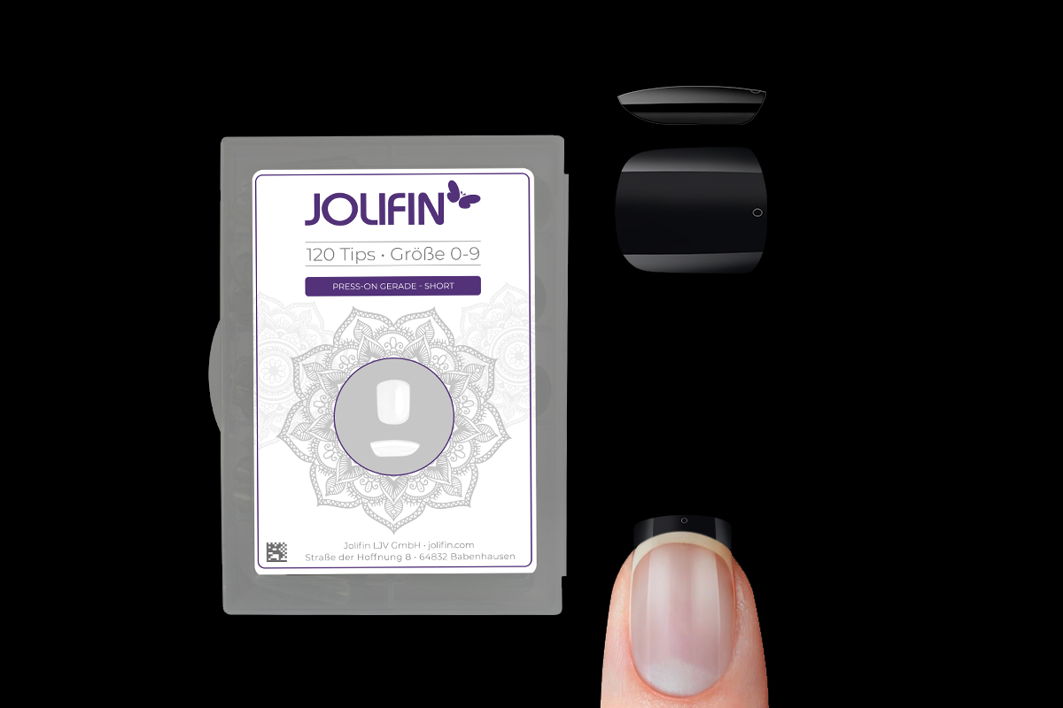 Jolifin 120er Tipbox Press-On Gerade - short