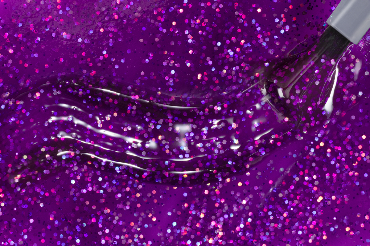 Jolifin LAVENI 3in1 Shellac - unicorn glitter purple 10ml