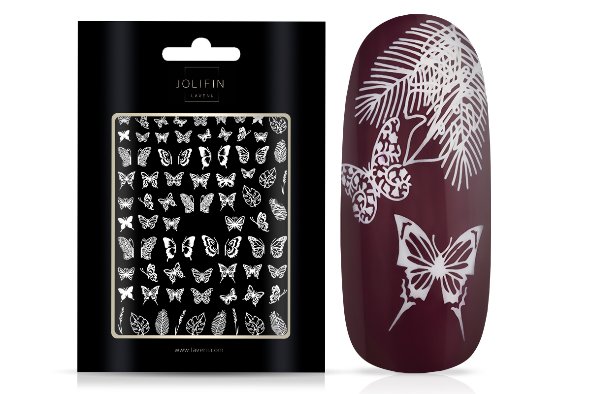 Jolifin LAVENI XL Sticker - Butterfly white