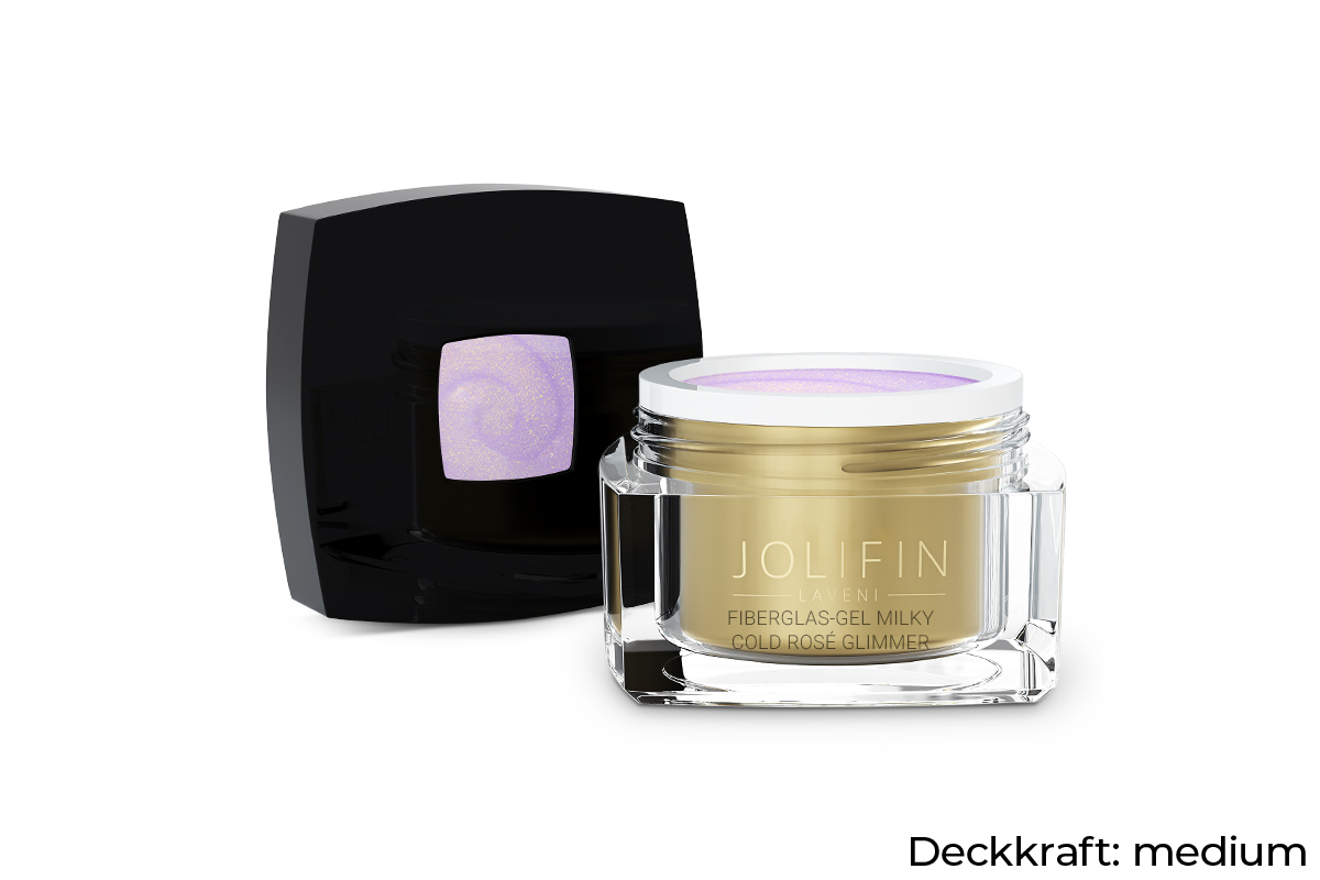 Jolifin LAVENI - Fiberglas-Gel milky cold-rosé Glimmer 5ml