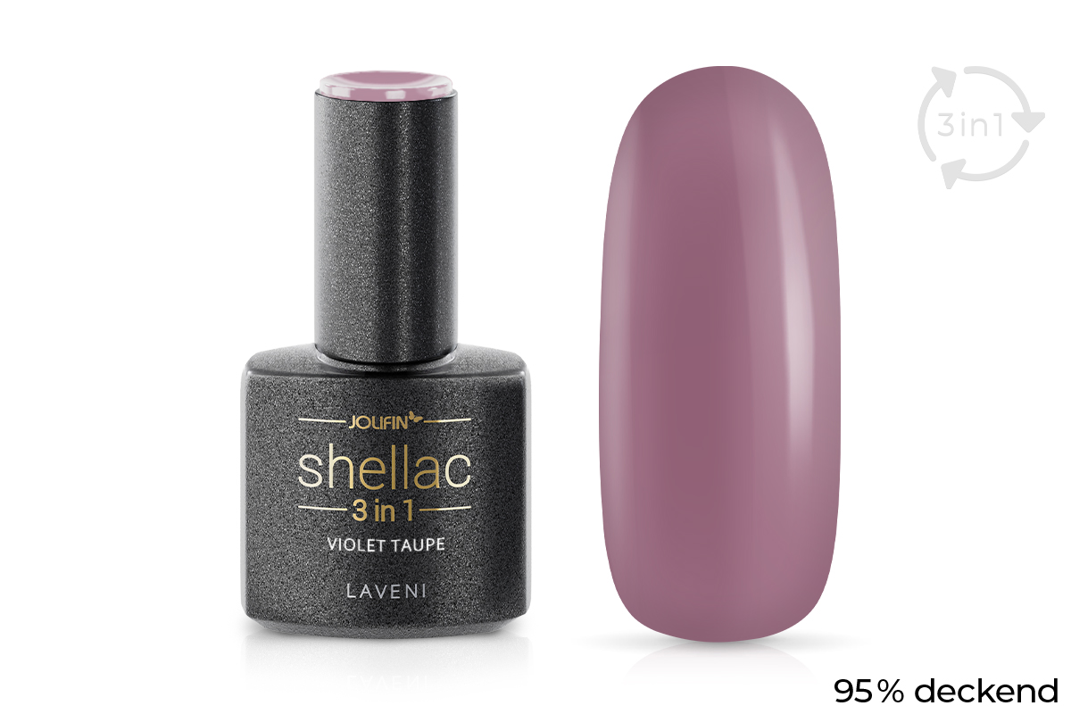 Jolifin LAVENI 3in1 Shellac - violet taupe 10ml