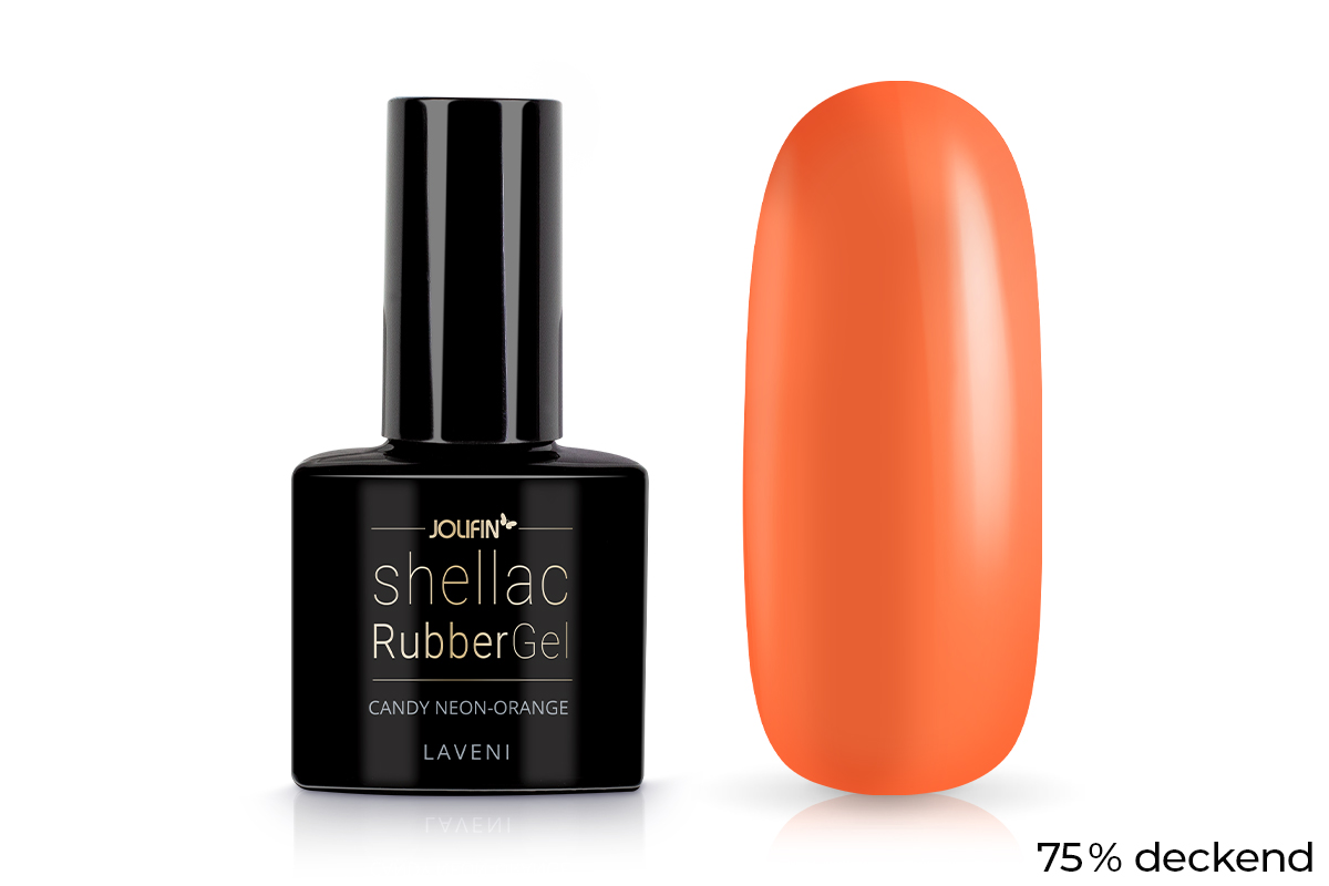 Jolifin LAVENI Shellac RubberGel candy neon orange 10ml 27309