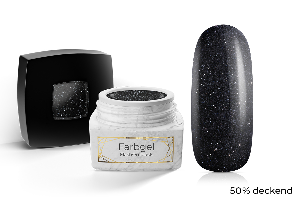 Jolifin LAVENI PRO Farbgel - FlashOn black 5ml