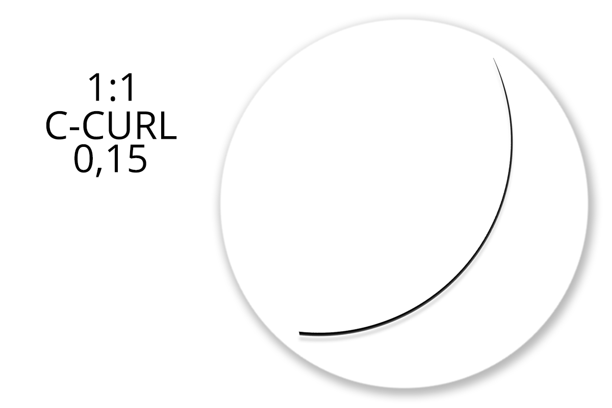 Jolifin Lashes - MixBox Flat - 1:1 C-Curl 0,15
