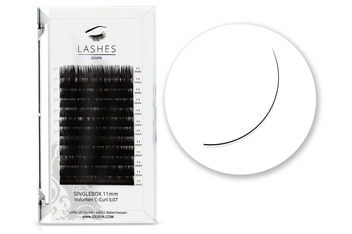 Jolifin Lashes - SingleBox 11mm - Volumen C-Curl 0,07