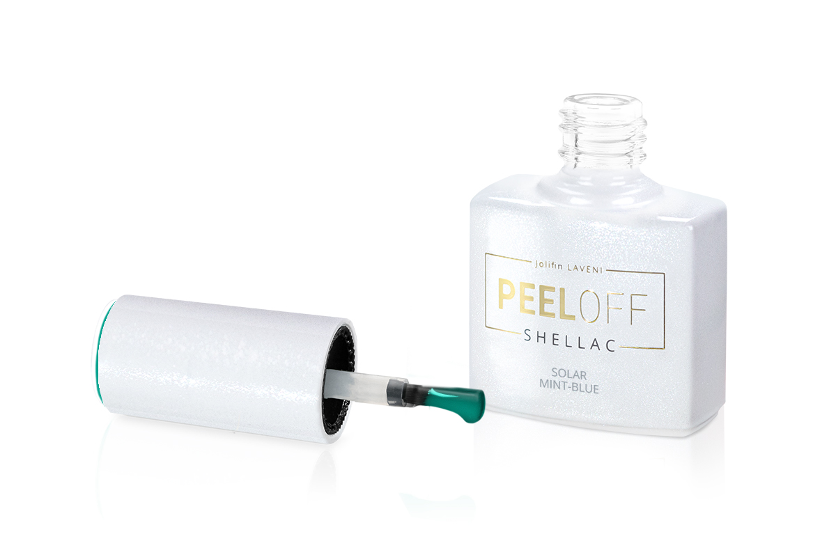 Jolifin LAVENI Shellac PeelOff - Solar mint-blue 10ml