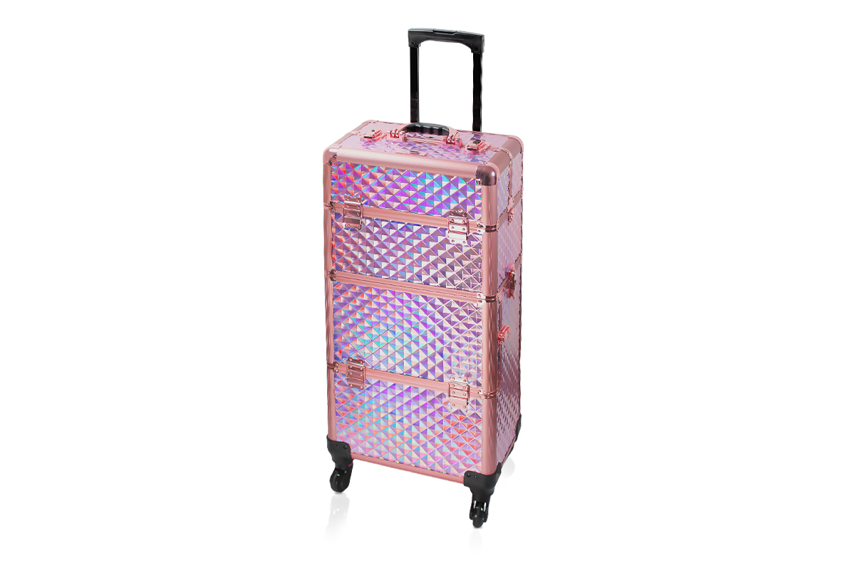 Jolifin Trolley Koffer - rosy hologramm