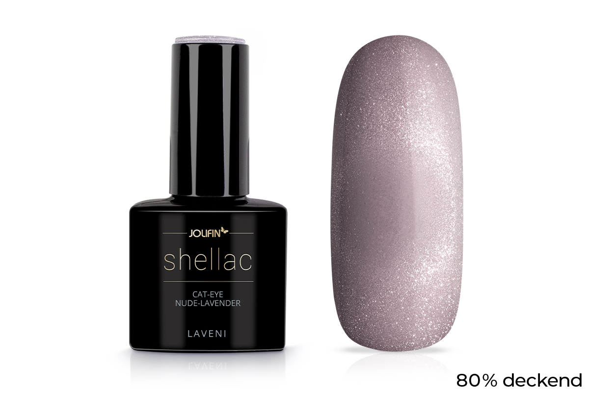 Jolifin LAVENI Shellac - Cat-Eye nude-lavender 10ml