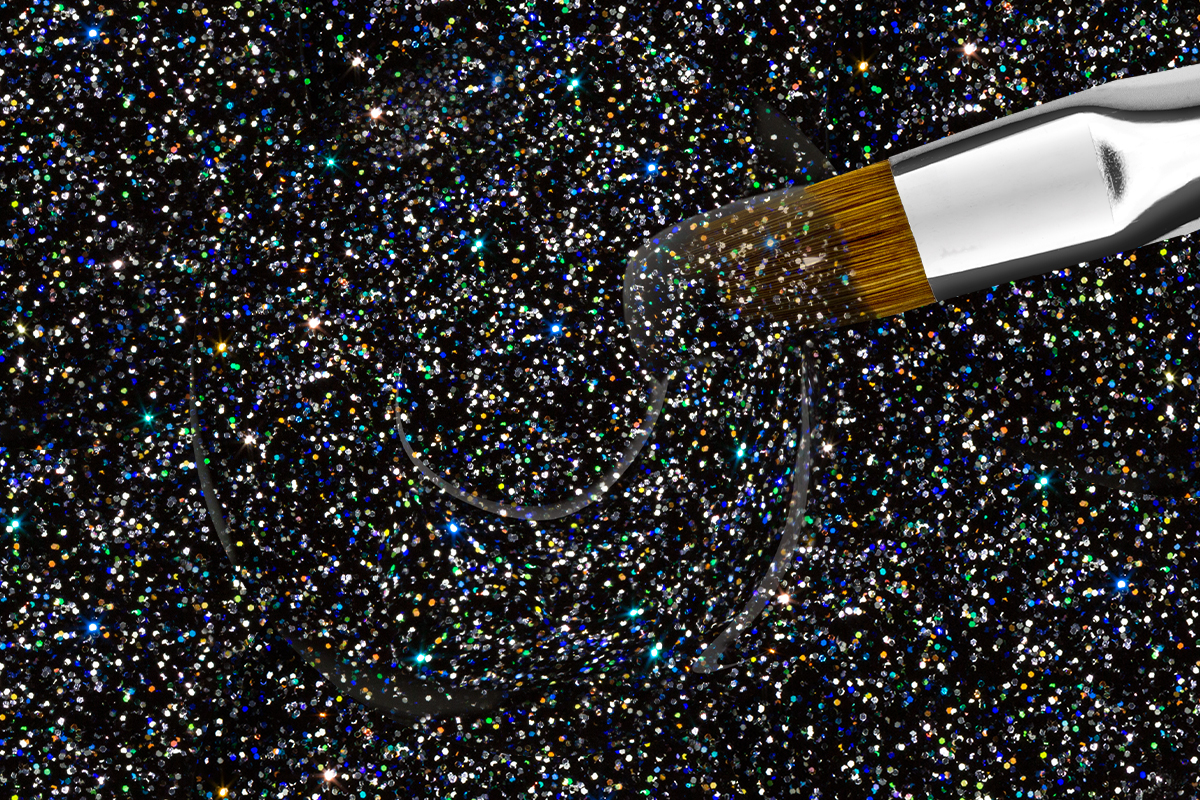 Jolifin colour gel silver-black glitter 5ml