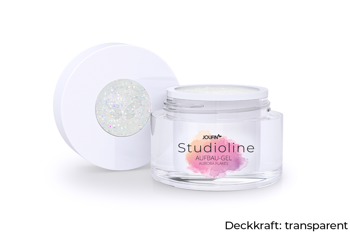 Jolifin Studioline - Aufbau-Gel aurora flakes 5ml