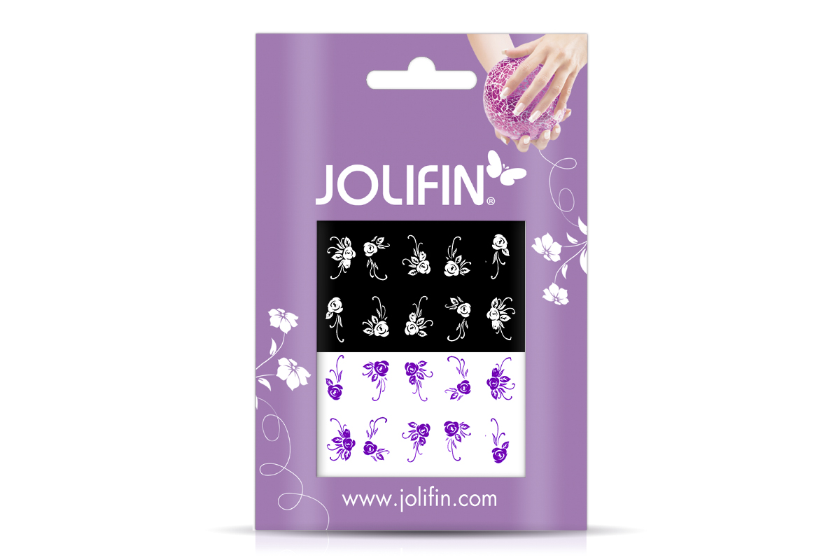 Jolifin Nail Art Tattoo purple and white No. 6