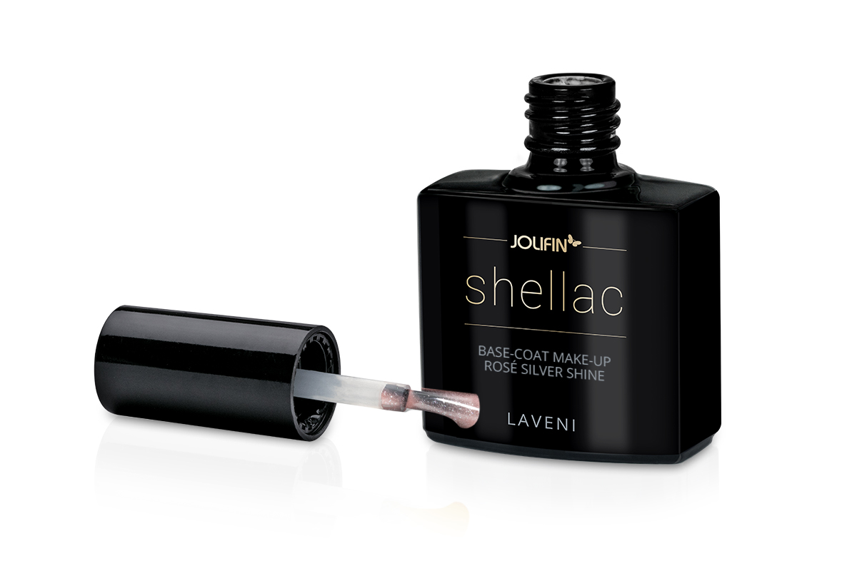 Jolifin LAVENI Shellac - Base-Coat make-up rosé silver shine 10ml