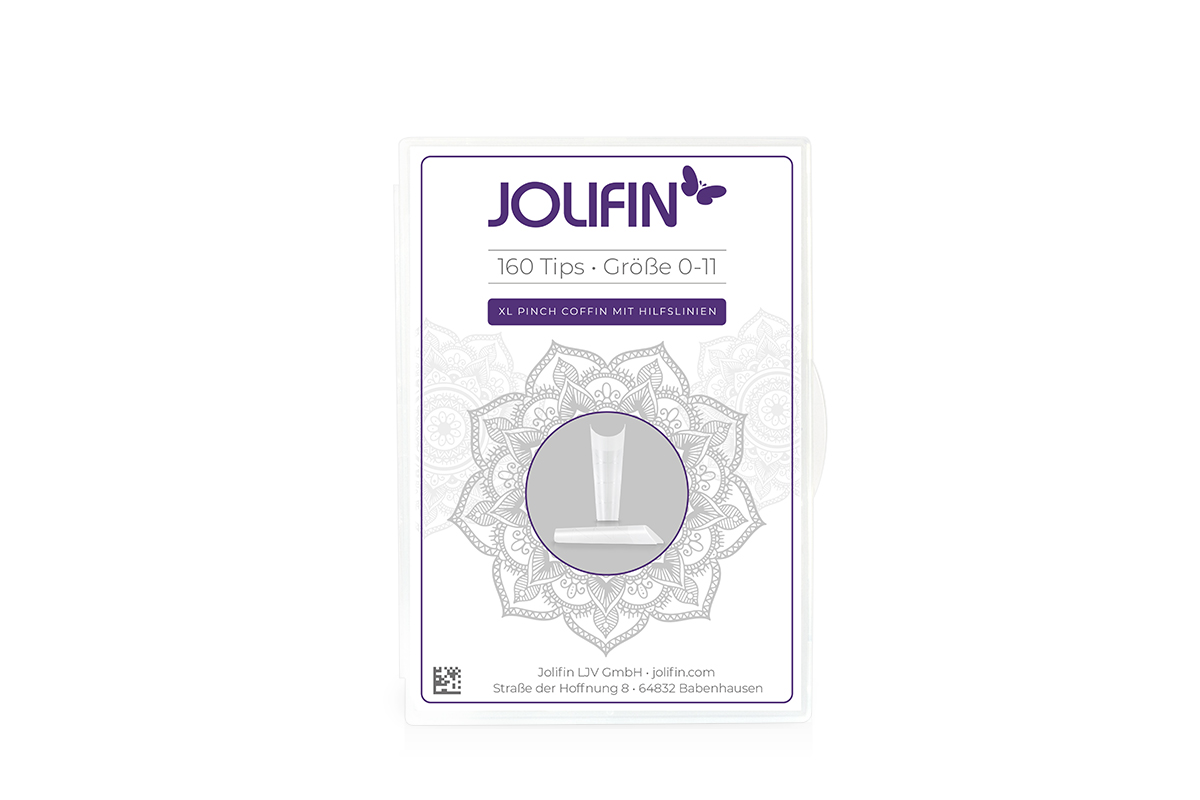Jolifin 160 tip box - XL Pinch Coffin with guide lines