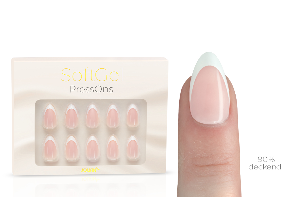 Jolifin SoftGel PressOns - short almond - French-white