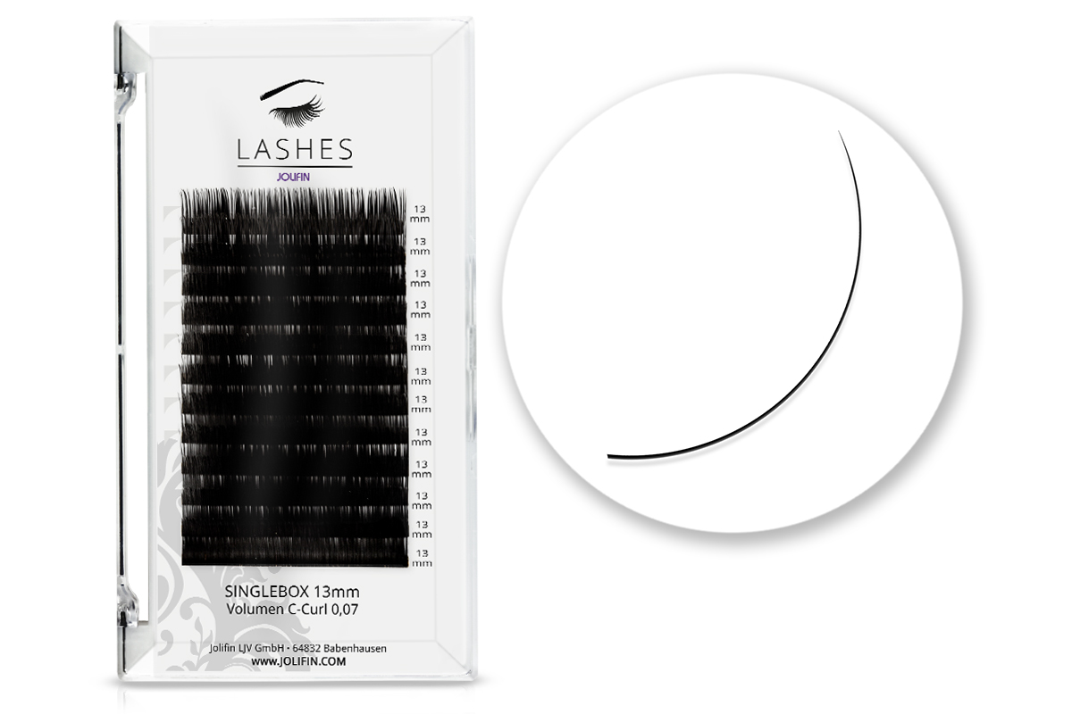 Jolifin Lashes - SingleBox 13mm - Volumen C-Curl 0,07