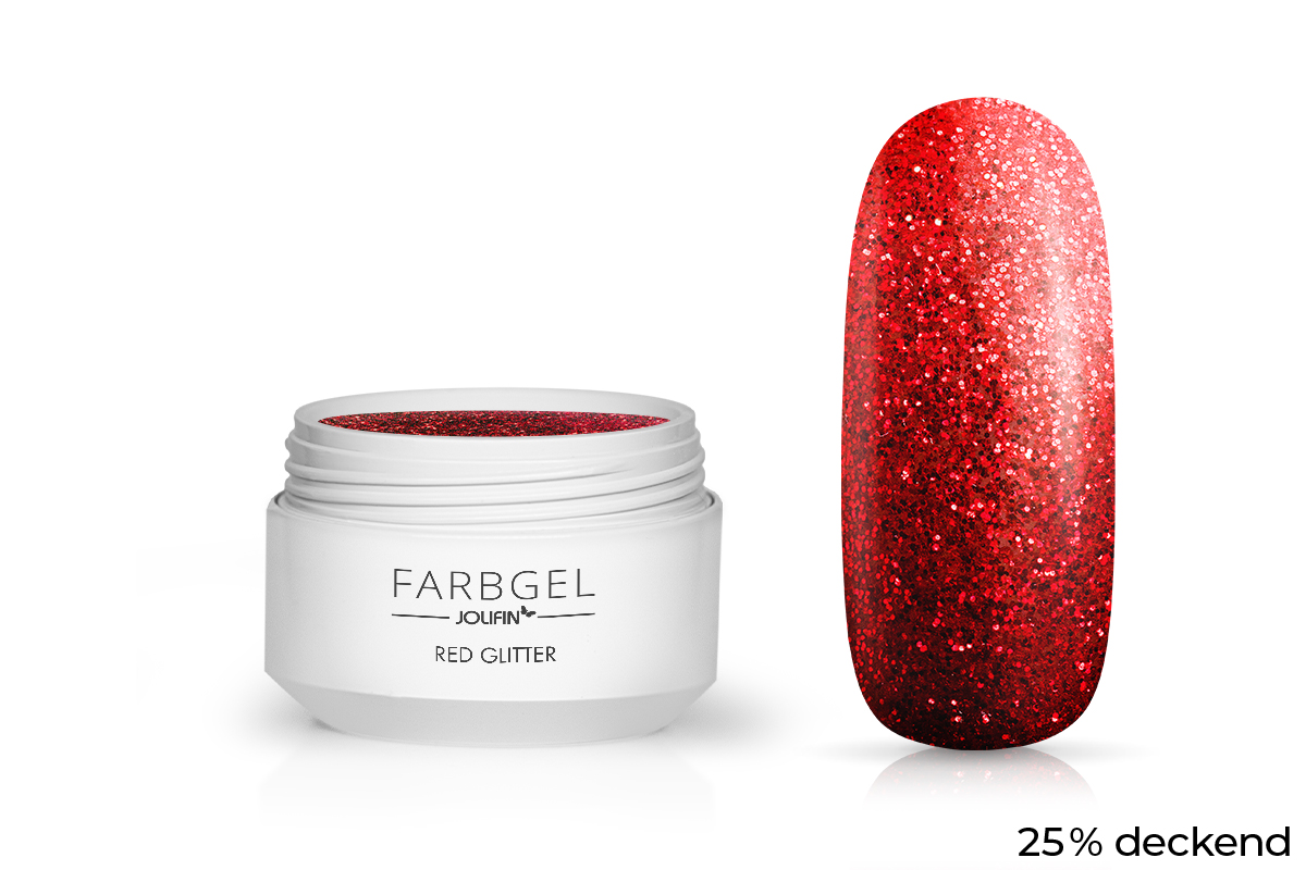 Jolifin colour gel red glitter 5ml