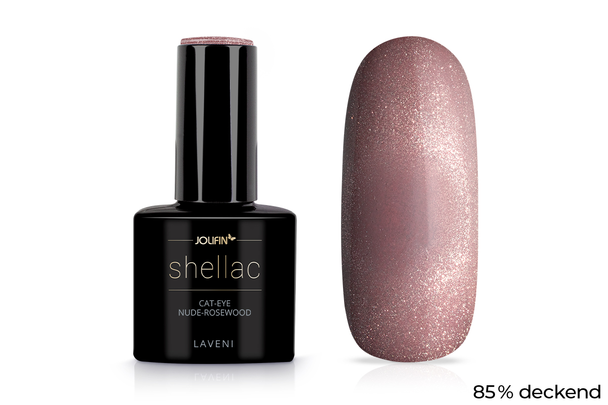 Jolifin LAVENI Shellac - Cat-Eye nude-rosewood 10ml