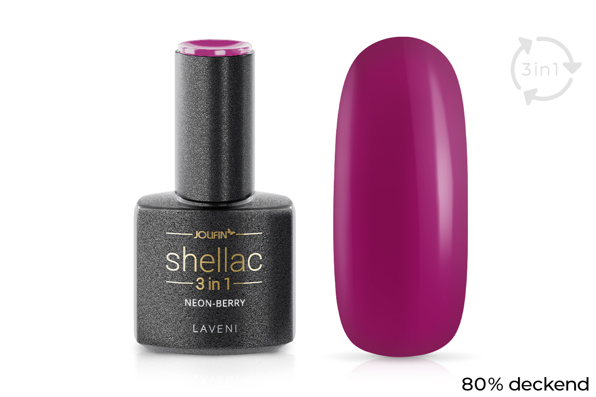 Jolifin LAVENI 3in1 Shellac - neon-berry 10ml