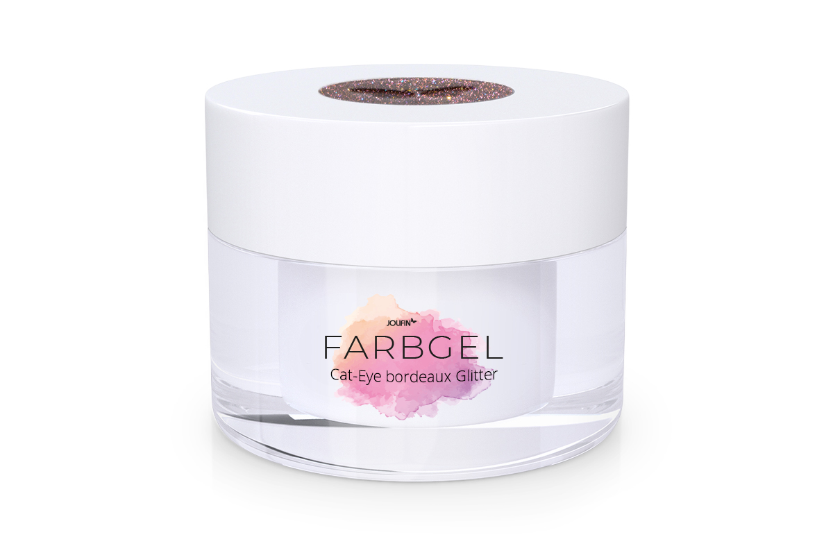 Jolifin Cat-Eye colour gel bordeaux glitter 5ml