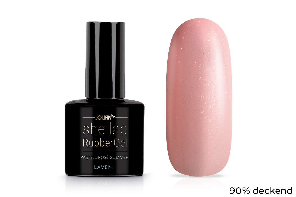 Jolifin LAVENI Shellac RubberGel - pastell-rosé Glimmer 10ml