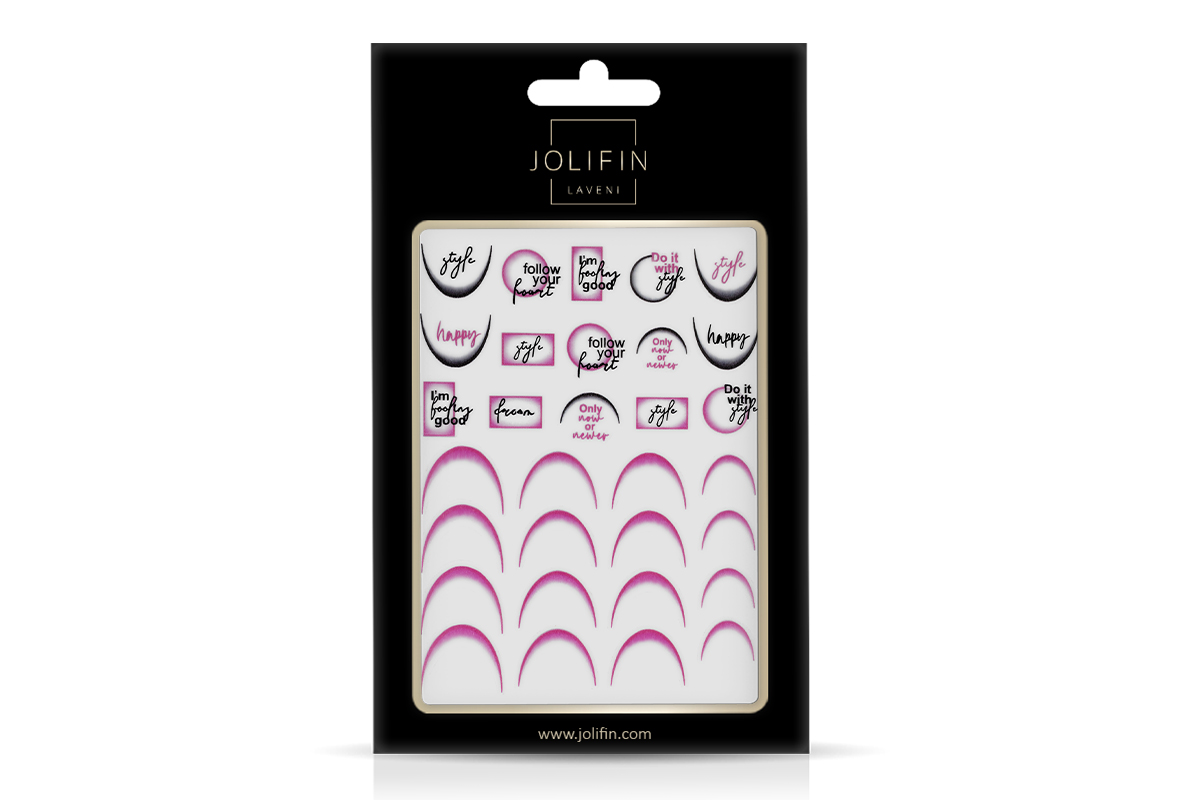 Jolifin LAVENI XL Sticker - Ombre French round pink