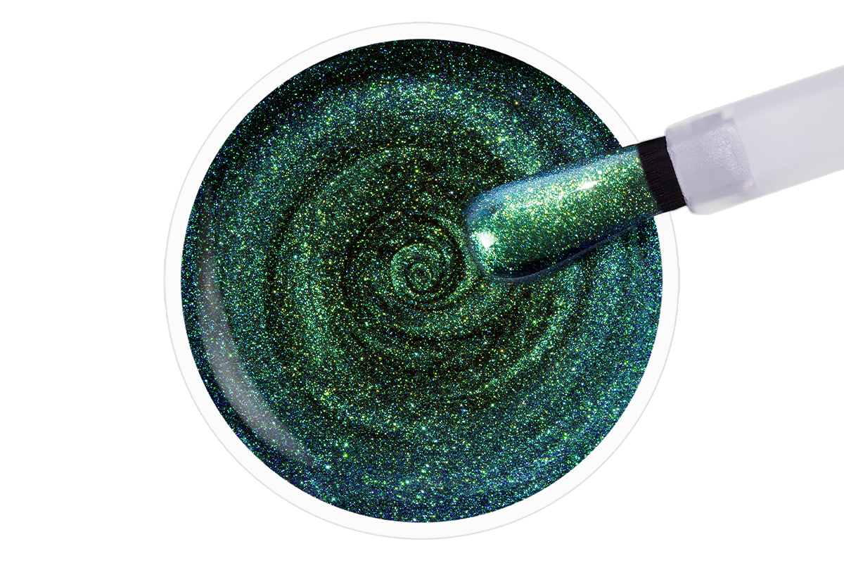 Jolifin LAVENI Shellac - Extreme Cat-Eye galaxy smaragd 10ml