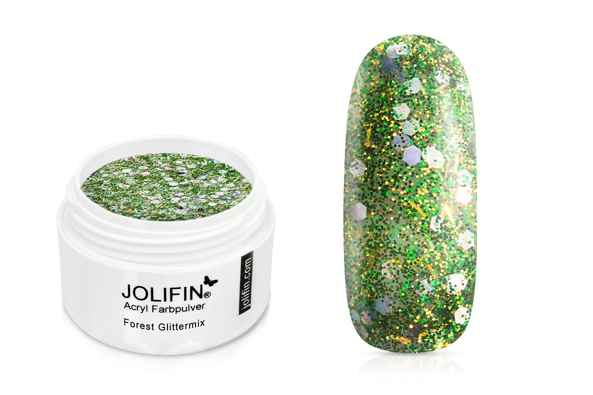 Jolifin Acrylic Colour Powder - Forest Glittermix 5g