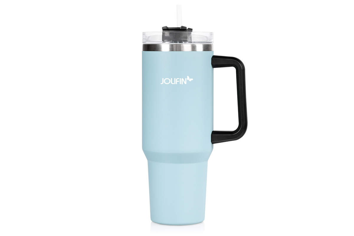 Jolifin Edelstahl Trinkbecher 1,18L - pastell-blue
