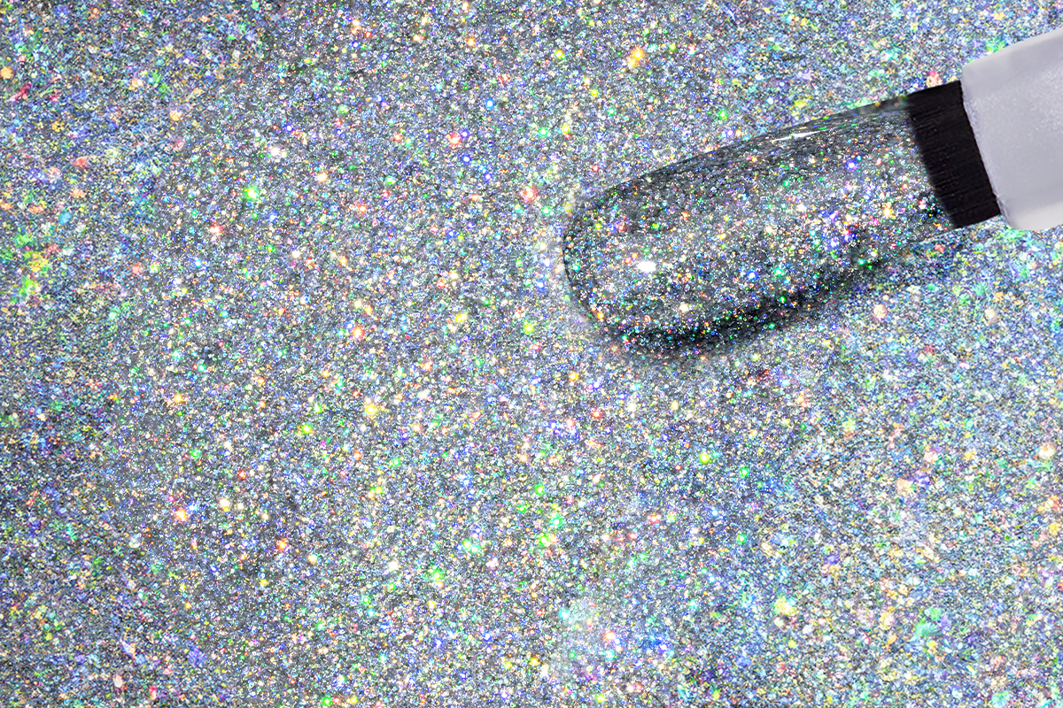 Jolifin LAVENI Shellac - extreme unicorn silver Dust 10ml
