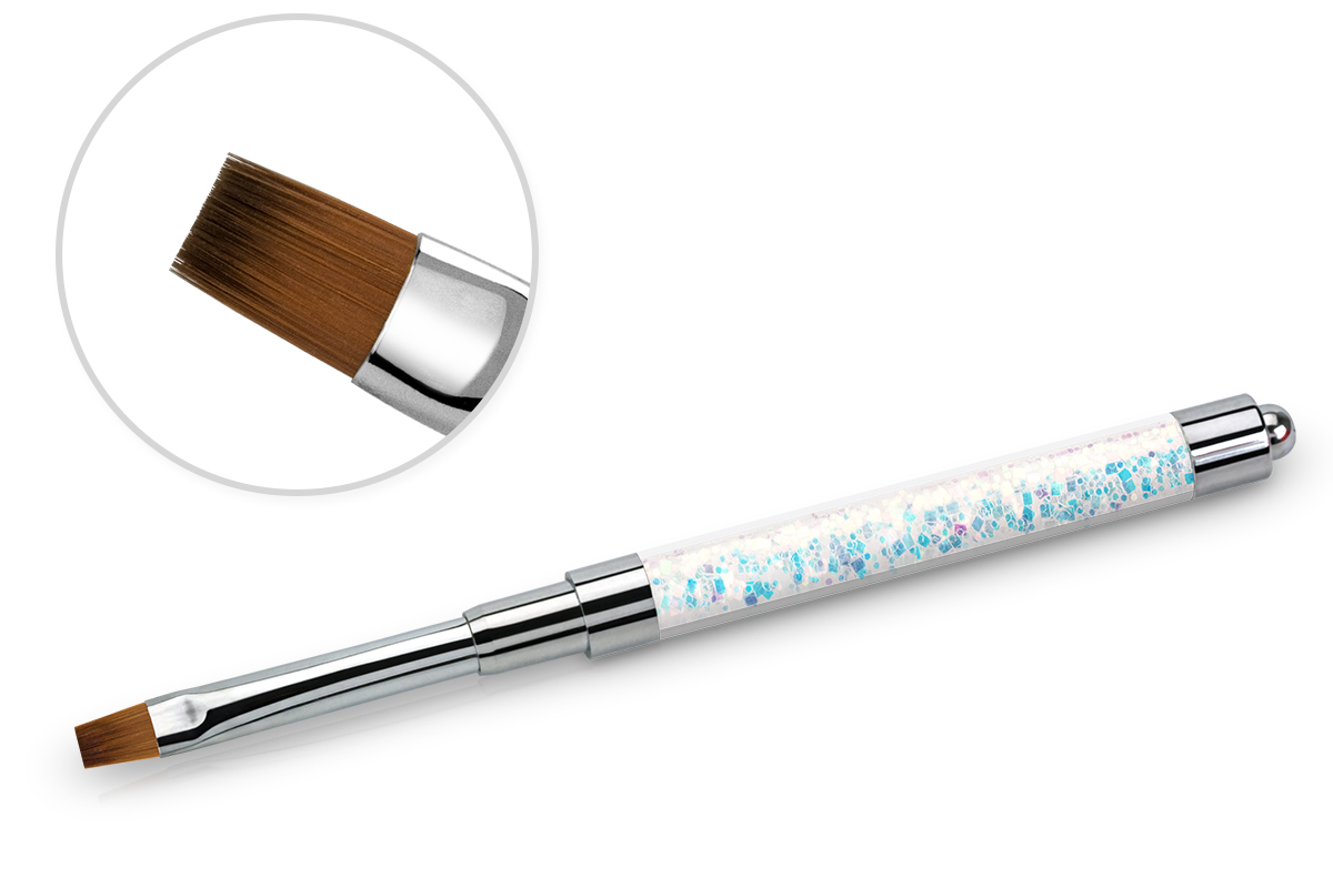 Jolifin White Glitter Gel Brush straight size 6