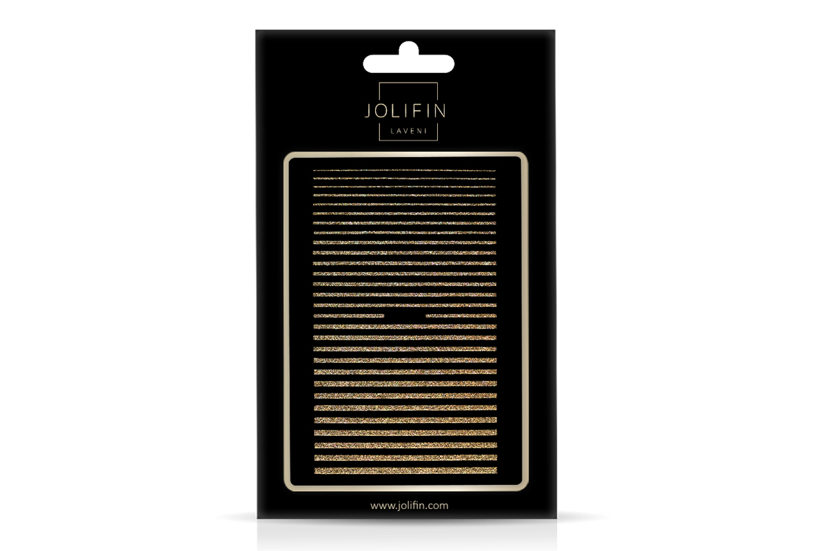 Jolifin LAVENI XL Sticker - Hologramm Glitter Stripes gold