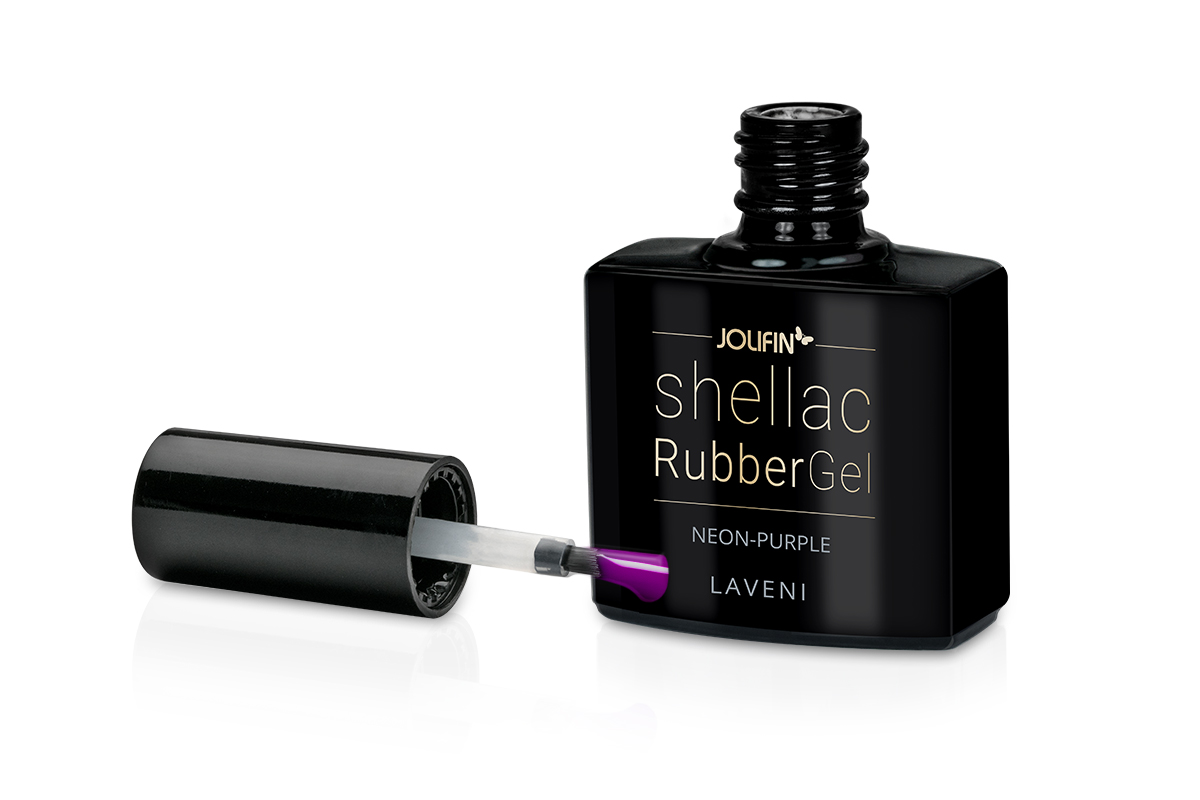Jolifin LAVENI Shellac RubberBase - neon-purple 10ml