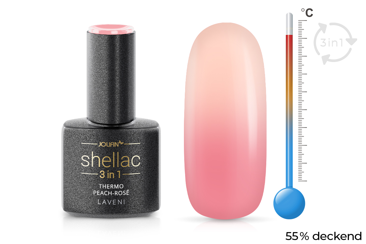 Jolifin LAVENI 3in1 Shellac - Thermo peach-rosé 10ml