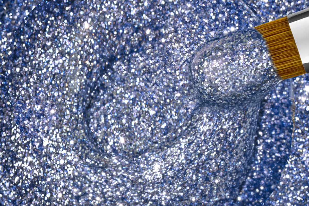 Jolifin LAVENI Farbgel - blue Glitter 5ml