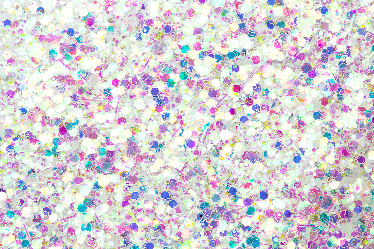 Jolifin Illusion Glitter IX - white rainbow