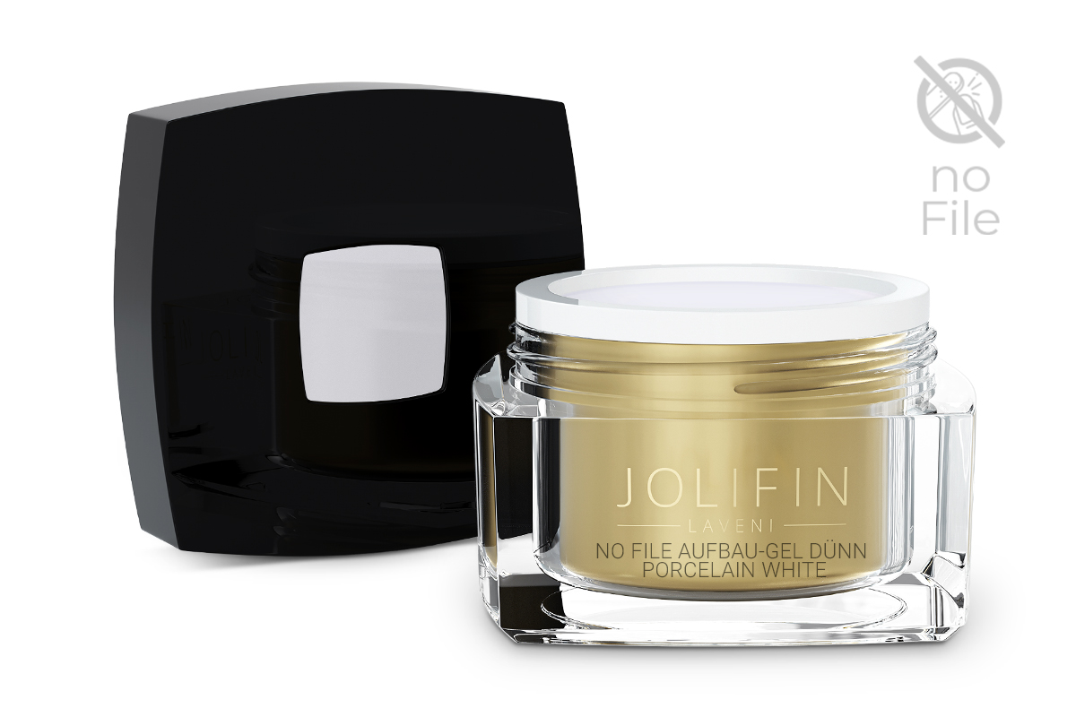 Jolifin LAVENI - No File build-up gel thin porcelain white 30ml