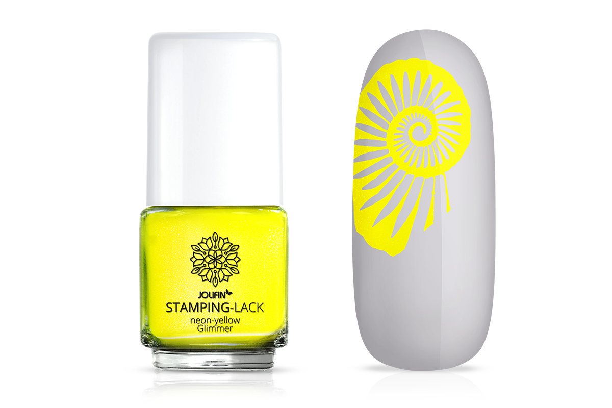 Jolifin Stamping-Lack - neon-yellow  Glimmer 12ml