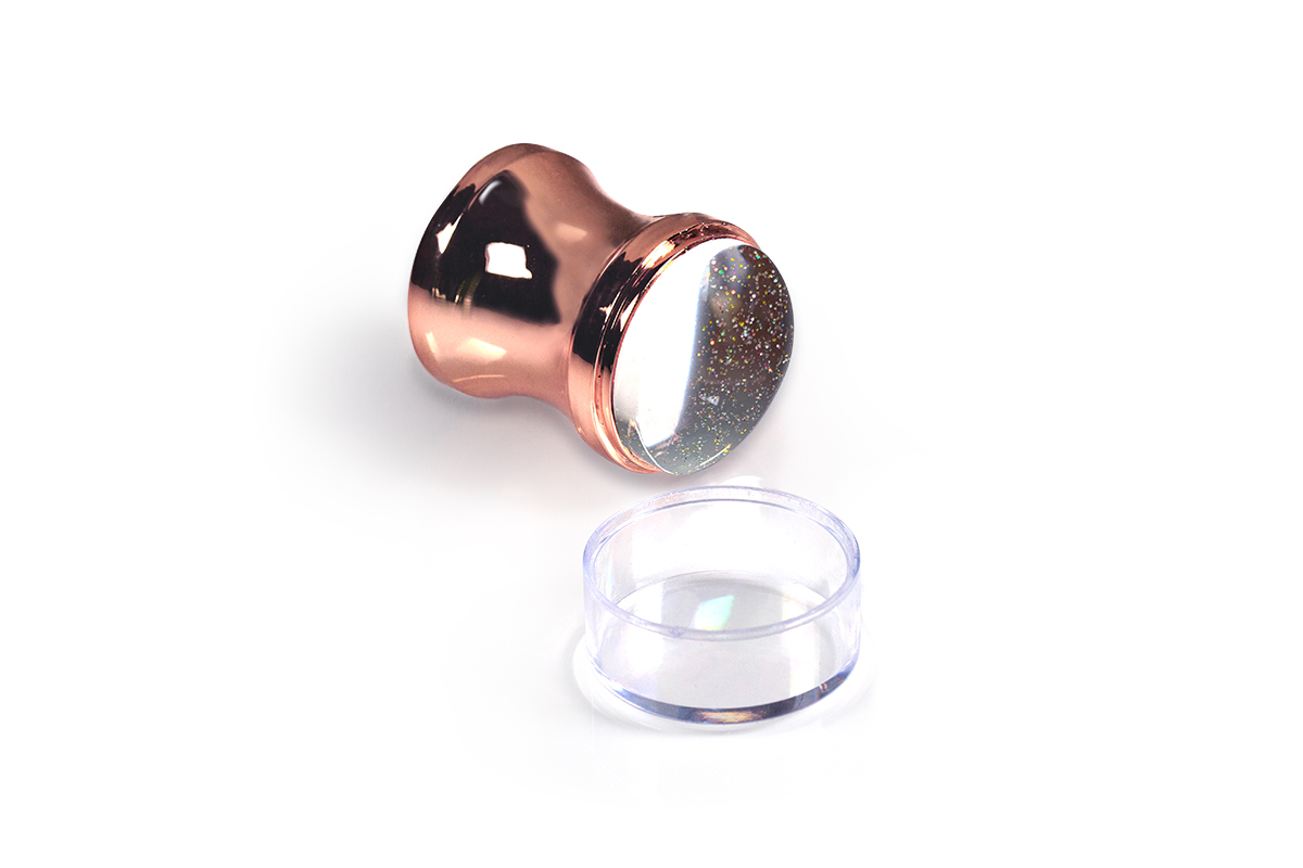 Jolifin XL Jelly Stempel - chrome rosé-gold Glitter - soft 